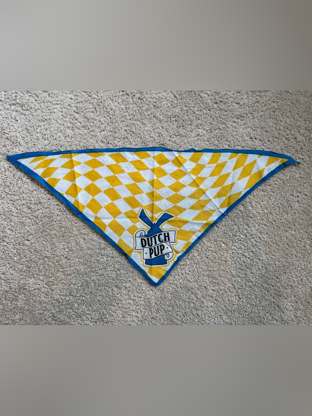 Dutch Bros Yellow & Blue Checkered Dog Bandana